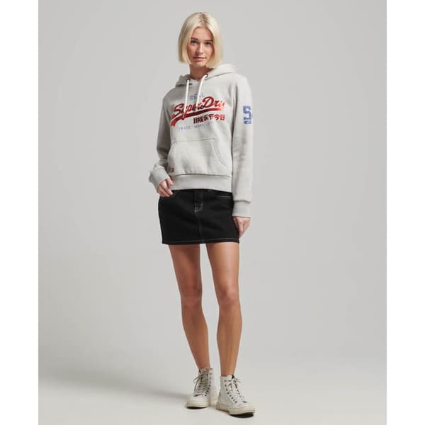 Superdry Luvtröja Vintage Logo Athletic Grå XS Kvinna