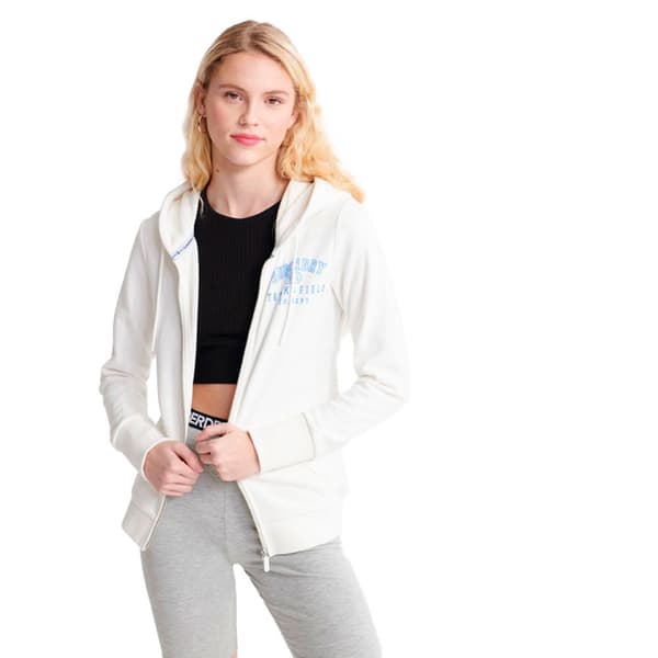 Superdry Tröja Med Full Dragkedja Track&field Vit M Kvinna