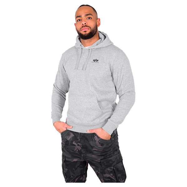 Alpha Industries Basic Small Logo Huvtröja Grå 3XL Man