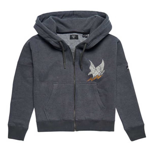 Superdry Sweatshirt Med Fuld Lynlås Boho Graphic Grå S Kvinde