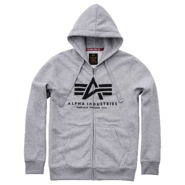 Alpha Industries Basic Sweatshirt Med Lynlås Grå M Mand
