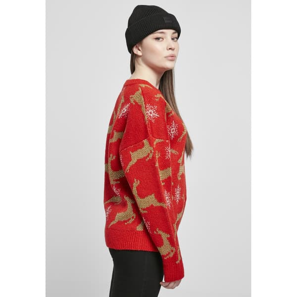 Urban Classics Tröja Oversized Christmaser Röd XL Kvinna