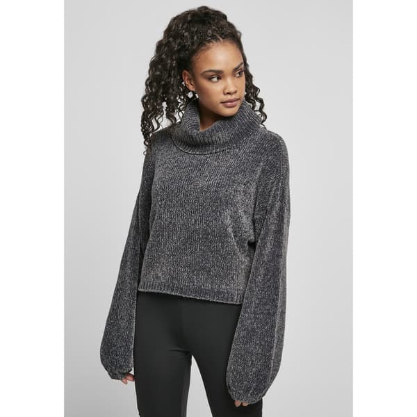 Urban Classics Turtleneck Sweatshirt Chenille Grå XS Kvinna