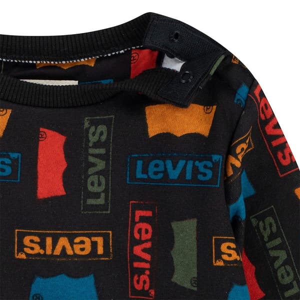 Levi´s ® Kids All Over Print Sweatshirt Sort 6 Months Dreng