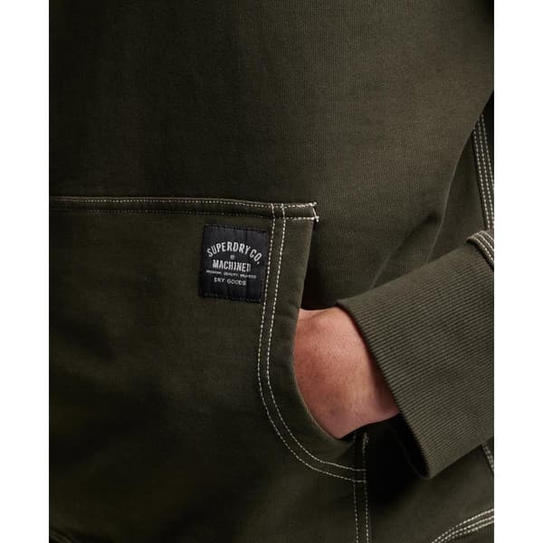 Superdry Sweatshirt Med Full Dragkedja Contrast Stitch Relaxed Grönt S Man