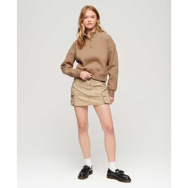 Superdry Tröja Med Halv Dragkedja Essential Brun 2XS Kvinna