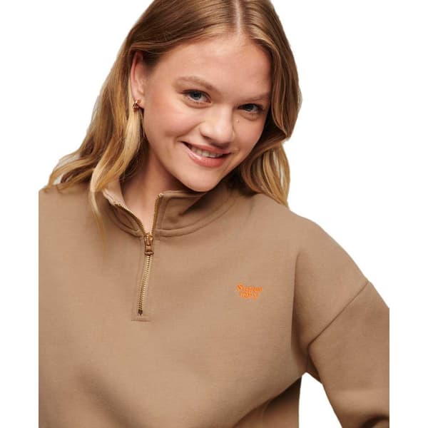 Superdry Tröja Med Halv Dragkedja Essential Brun 2XS Kvinna
