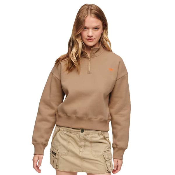 Superdry Tröja Med Halv Dragkedja Essential Brun 2XS Kvinna