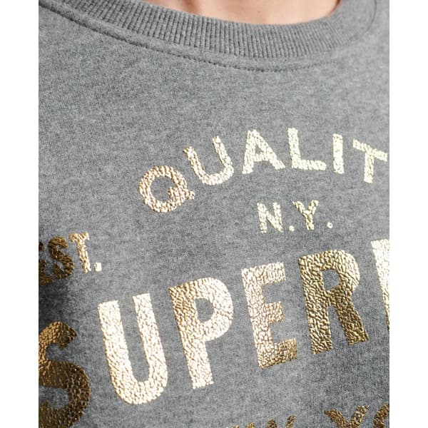 Superdry Huppari Luxe Metallic Logo Harmaa 2XS Nainen