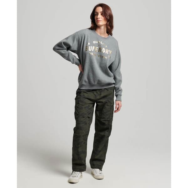 Superdry Huppari Luxe Metallic Logo Harmaa 2XS Nainen