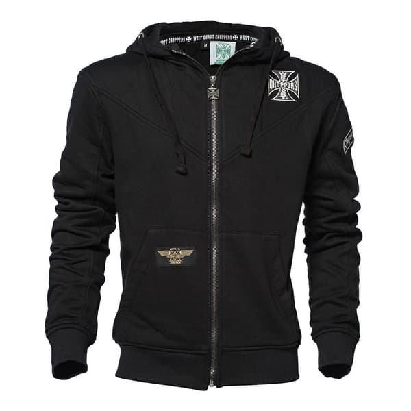 West Coast Choppers Sweatshirt Med Full Dragkedja Og Classic Panel Svart S Man