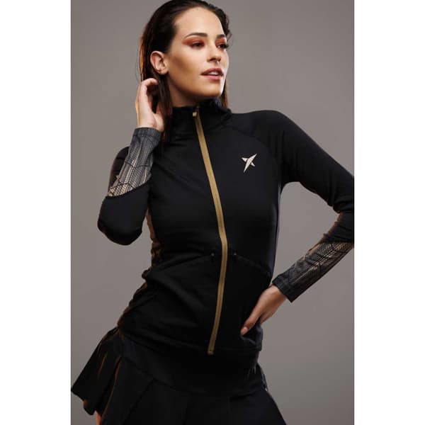 Drop Shot Sweatshirt Med Fuld Lynlås Maday Sort 2XS Kvinde