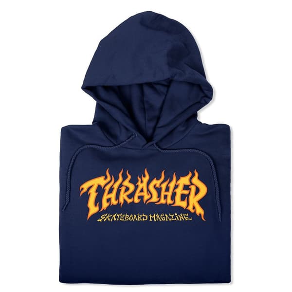 Thrasher Hættetrøje Fire Logo Blå XL Mand