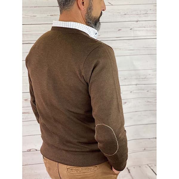 Pasion Morena V-hals Sweater Basic Contrast Tweed Brun M
