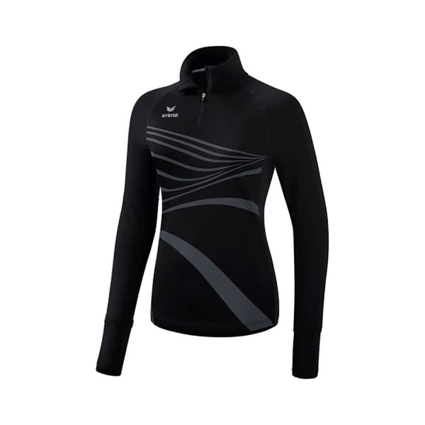 Erima Langærmet T-shirt Med Halv Lynlås Racing Sort 40 Kvinde