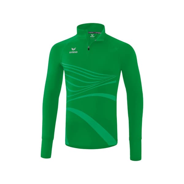 Erima Langærmet T-shirt Med Halv Lynlås Racing Grøn M Mand