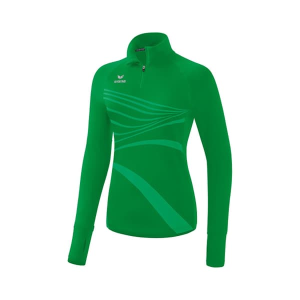 Erima Langærmet T-shirt Med Halv Lynlås Racing Grøn 36 Kvinde