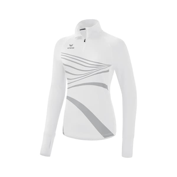 Erima Langærmet T-shirt Med Halv Lynlås Racing Hvid 42 Kvinde