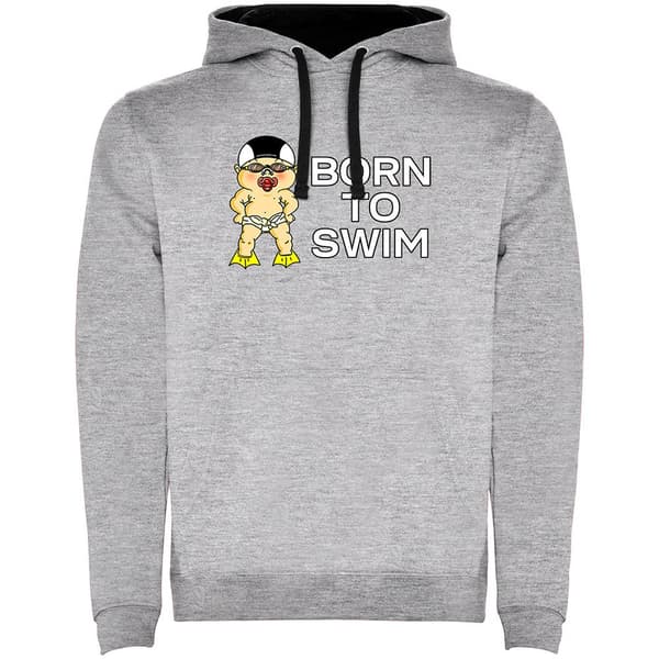 Kruskis Luvtröja Born To Swim Two-colour Grå 2XL Man