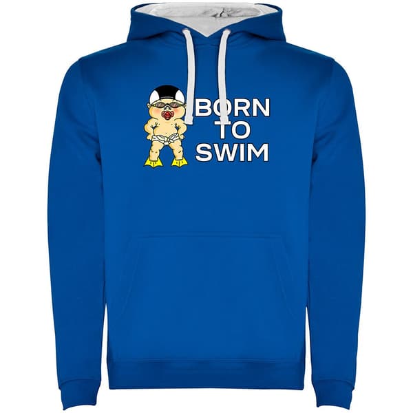 Kruskis Luvtröja Born To Swim Two-colour Blå 2XL Man