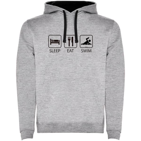 Kruskis Hættetrøje Sleep Eat And Swim Two-colour Grå L Mand