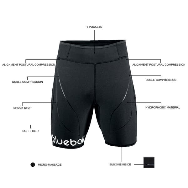 Blueball Sport Shortsit Running Pocket Musta 2XL Mies