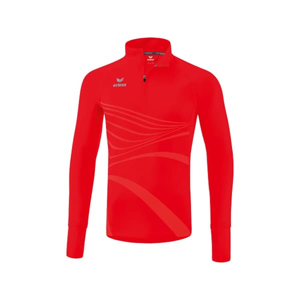 Erima Langærmet T-shirt Med Halv Lynlås Racing Rød 3XL Mand
