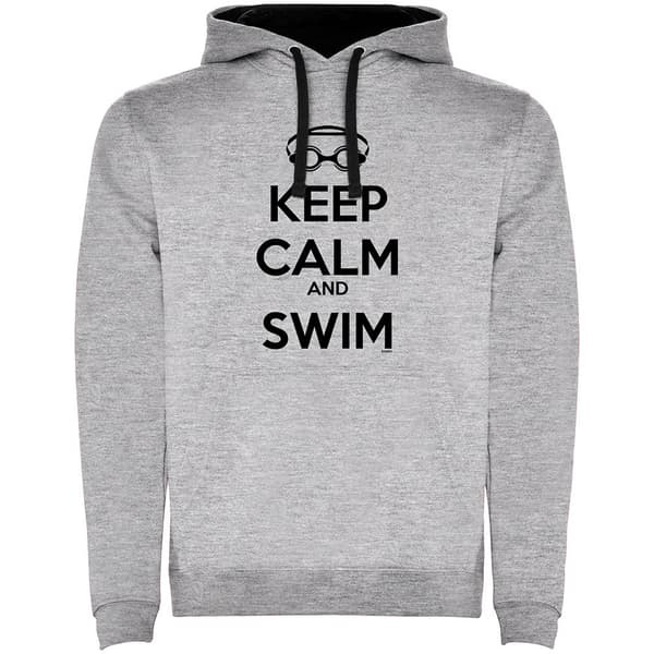Kruskis Tvåfärgad Luvtröja Keep Calm And Swim Grå M Man