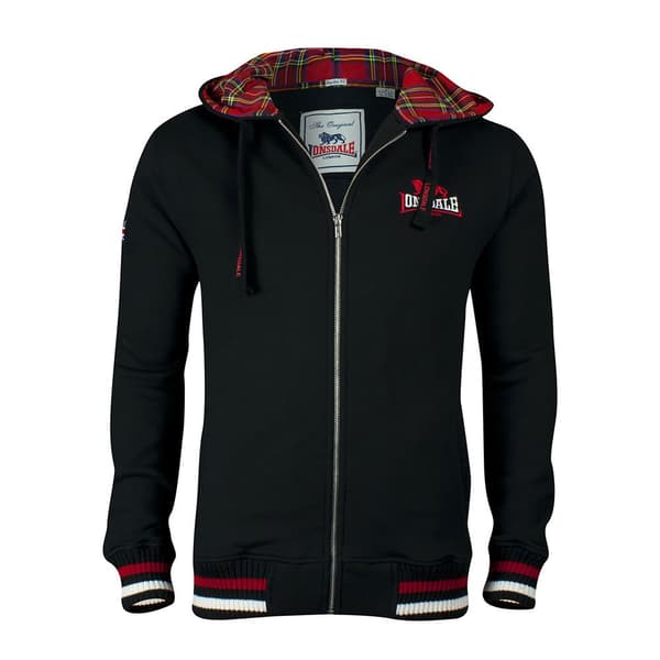 Lonsdale Sweatshirt Med Fuld Lynlås Lancaster Sort 2XL Mand