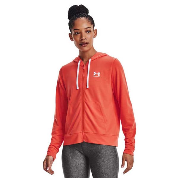 Under Armour Sweatshirt Med Fuld Lynlås Rival Terry Rød XL Kvinde
