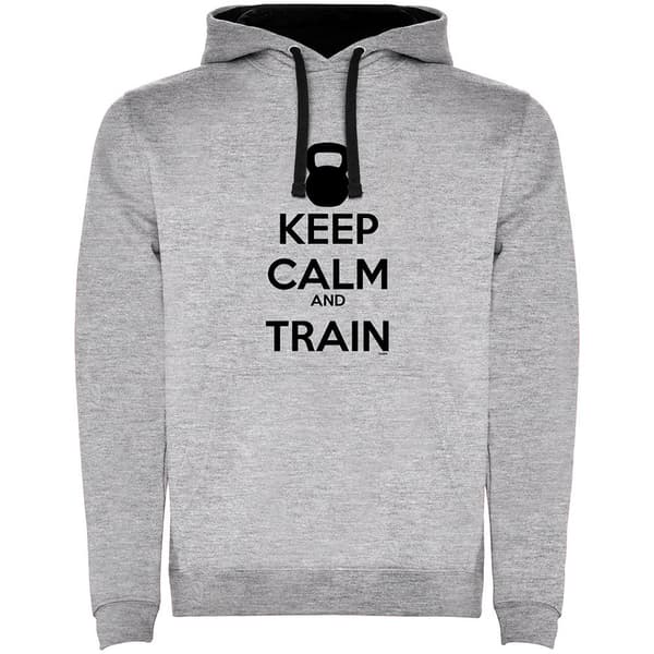 Kruskis Tvåfärgad Luvtröja Keep Calm And Train Grå 3XL Man