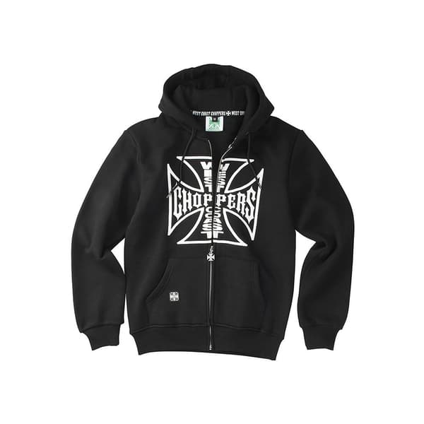 West Coast Choppers Sweatshirt Med Fuld Lynlås Og Logo Sort M Mand