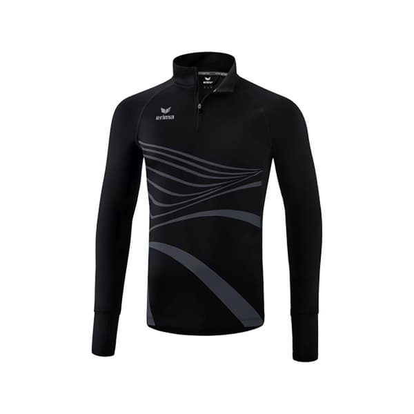 Erima Langærmet T-shirt Med Halv Lynlås Racing Sort 164 cm Dreng