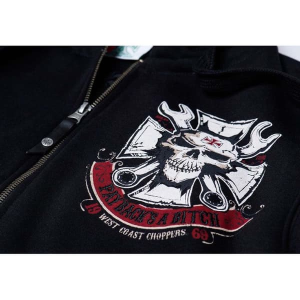 West Coast Choppers Sweatshirt Med Fuld Lynlås Mechanic Sort 2XL Mand