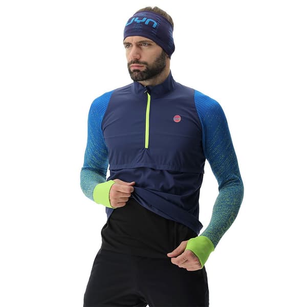 Uyn Långärmad T-shirt Running Exceleration Windproof Zip Up Blå S Man