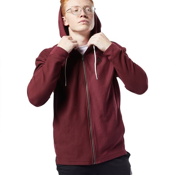 Reebok Sweatshirt Med Full Dragkedja Training Essentials Twill Brun XS Man
