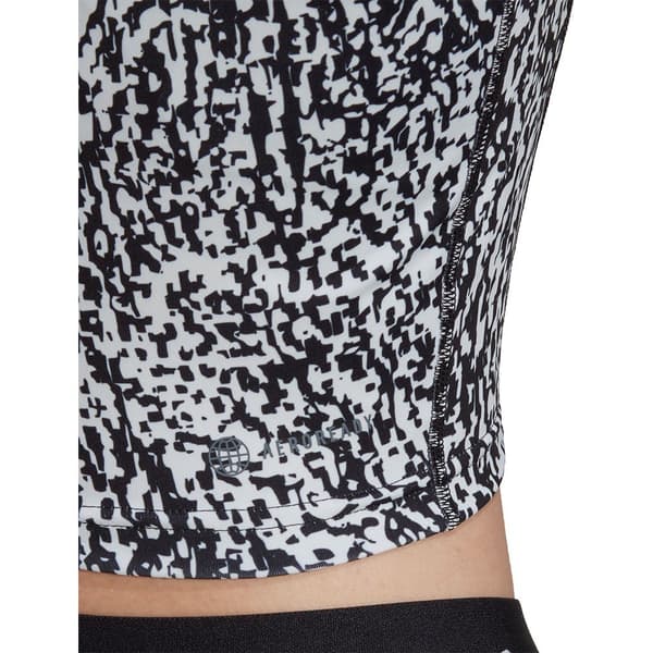 Adidas Kortärmad T-shirt Techfit Print Crop Svart L Kvinna