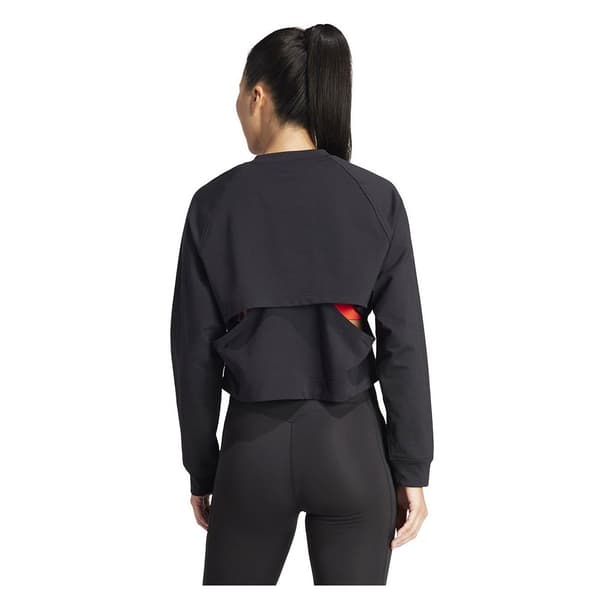 Adidas Sweatshirt Power Cover Up Sort M / Regular Kvinde