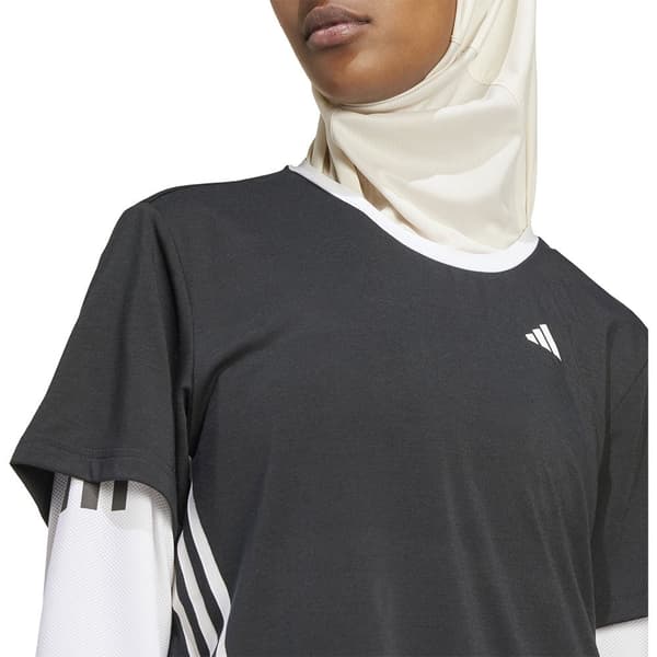 Adidas Stripes Lyhythihainen T-paita Train Icons 3 Musta XL Nainen