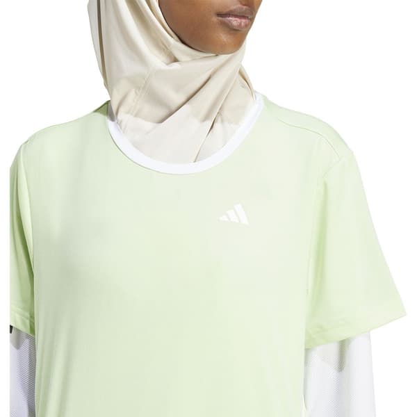 Adidas Stripes Kortærmet T-shirt Train Icons 3 Grøn M Kvinde