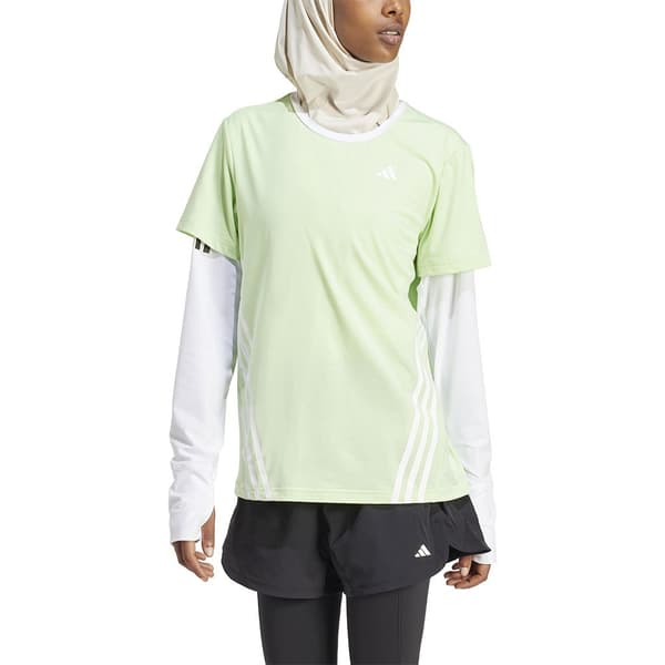 Adidas Stripes Kortærmet T-shirt Train Icons 3 Grøn XL Kvinde