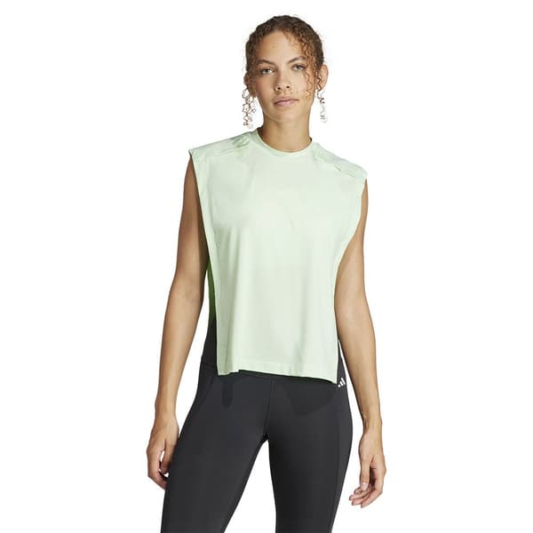 Adidas Hihaton T-paita Power Performance Big Logo Vihreä XS Nainen