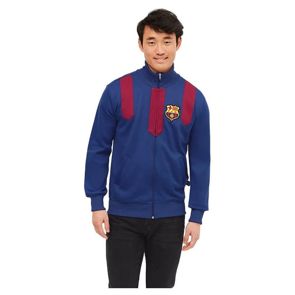 BarÇa Halv Lynlå Sweatshirt Vintage Blå 2XL Mand