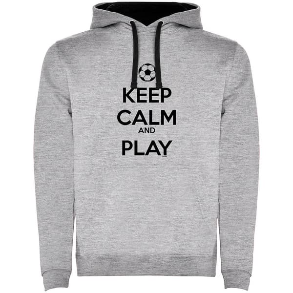 Kruskis Tvåfärgad Luvtröja Keep Calm And Play Football Grå 2XL Man