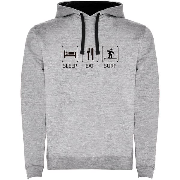 Kruskis Luvtröja Surf Sleep Eat And Surf Two-colour Grå 2XL Man