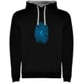 Miniatyrbillede 1 af 4: Kruskis To-farvet Hættetrøje Surfer Fingerprint Sort 2XL Mand