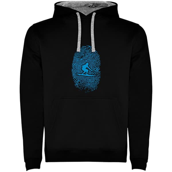 Kruskis To-farvet Hættetrøje Surfer Fingerprint Sort 2XL Mand