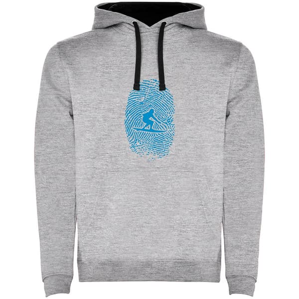 Kruskis Tvåfärgad Luvtröja Surfer Fingerprint Grå 3XL Man