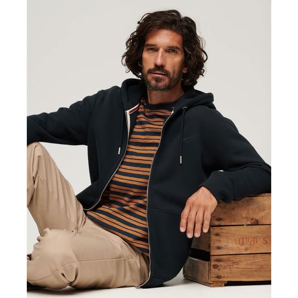 Superdry Sweatshirt Med Full Dragkedja Essential Logo Blå XL Man
