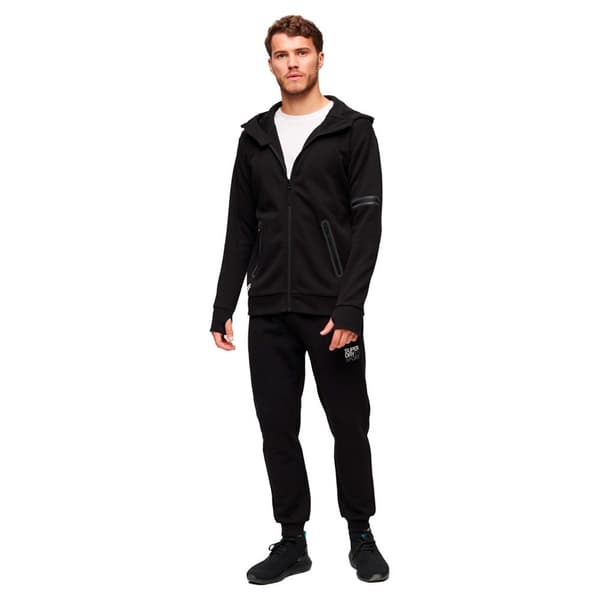Superdry Sweatshirt Med Full Dragkedja Gymtech Svart L Man